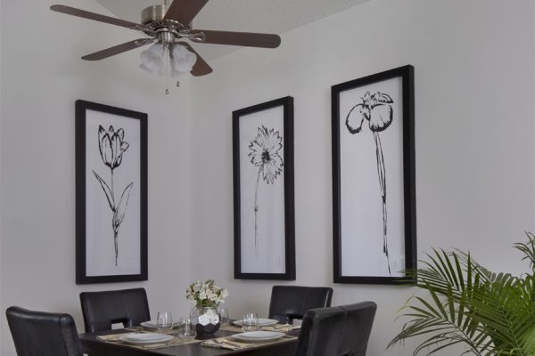 Dining Room with wall decoration